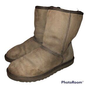 UGG Classic Short 5825 Womens Chocolate Brown Suede Fur Boots Size 9
